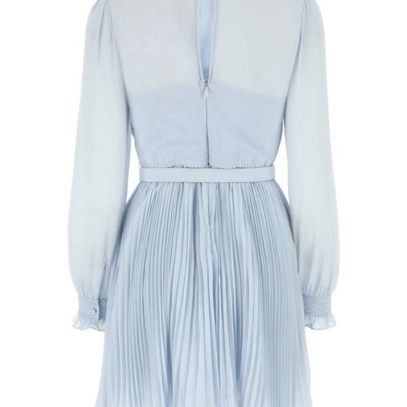 Self Portrait Chiffon Light Blue Women's Dress - Picture 5 of 6